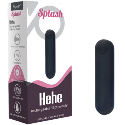 ARMONY - SPLASH HEHE SILICONE VIBRATING BULLET 10 VIBRATIONS 65 X 15 CM BLACK