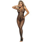 SUBBLIME - 951788 LONG FISHNET BODYSTOCKING WITH CHEST AND BACK STRAPS, BLACK, ONE SIZE