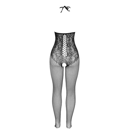 SUBBLIME - 951849 Black Open Cup Fishnet Bodystocking with Halter Neck, One Size
