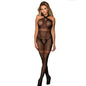 SUBBLIME - 951948 Fishnet Bodystocking with Crossed Neck Straps, Black, One Size