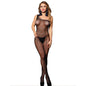 SUBBLIME - 952037 BLACK DIAMONDS ONE SHOULDER FISHNET BODYSTOCKING ONE SIZE