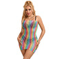 SUBBLIME - 952457 Rainbow Off-the-Shoulder Sleeveless Fishnet Dress One Size