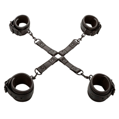 CALEXOTICS - NOCTURNAL CONNECTOR HOG TIE ADJUSTABLE BLACK LEATHER