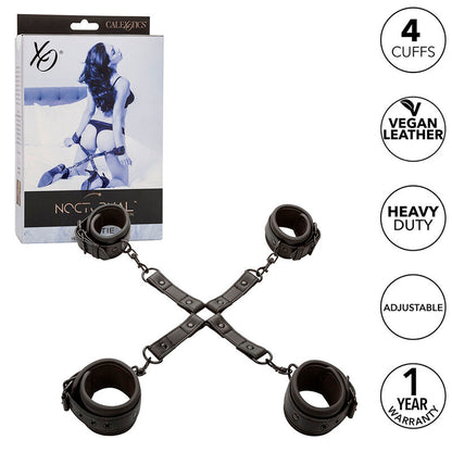 CALEXOTICS - NOCTURNAL CONNECTOR HOG TIE ADJUSTABLE BLACK LEATHER