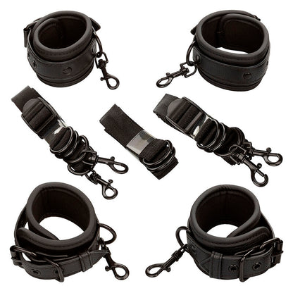 CALEXOTICS - NOCTURNAL BED RESTRAINTS ADJUSTABLE BLACK LEATHER
