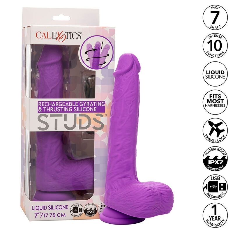 CALEXOTICS - STUDS RECHARGEABLE AND ROTATING VIBRATOR 10 VIBRATIONS VIOLET