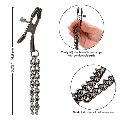 CALEXOTICS - EUPHORIA NIPPLE CLAMPS WITH CHAIN ​​14.5 CM