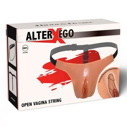 HIDDEN DESIRE - ALTER EGO ADJUSTABLE OPEN VAGINA THONG NATURAL