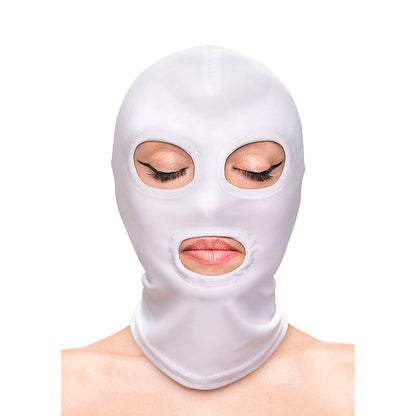 NS NOVELTIES - FETISH &amp; FASHION WHITE NYLON EYE AND MOUTH OPENING BALACLAVA