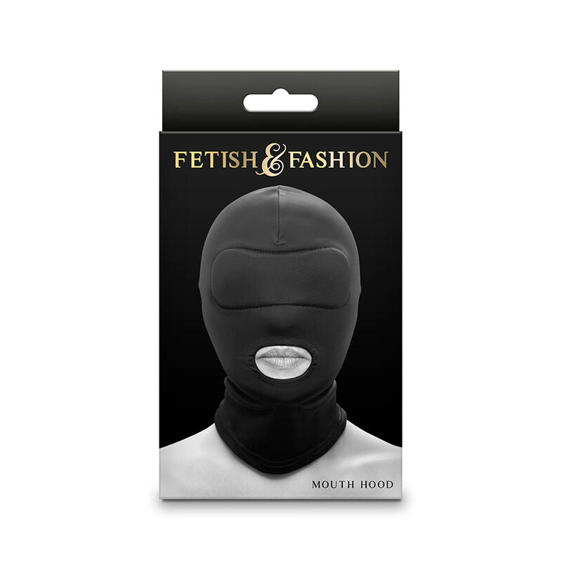 NS NOVELTIES - FETISH &amp; FASHION BLACK NYLON BALACLAVA WITH MOUTH OPENING