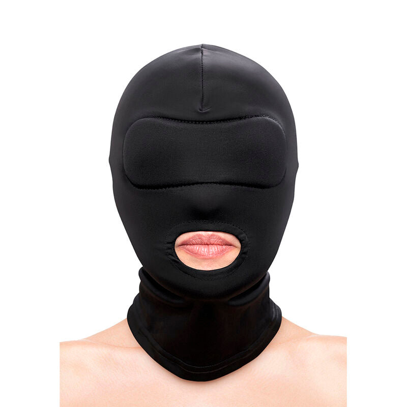 NS NOVELTIES - FETISH &amp; FASHION BLACK NYLON BALACLAVA WITH MOUTH OPENING