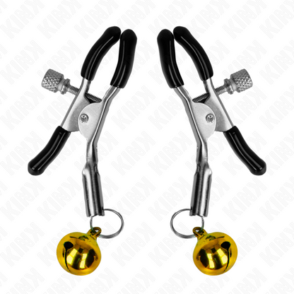 KINK - NIPPLE CLAMPS WITH GOLDEN BELL 6 CM