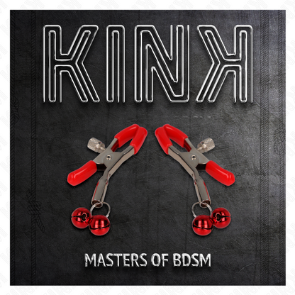 KINK - RED NIPPLE CLAMPS WITH DOUBLE BELL RED 6 CM