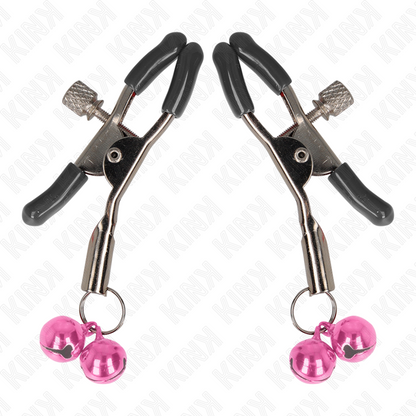 KINK - PINK DOUBLE BELL NIPPLE CLAMPS 6 CM