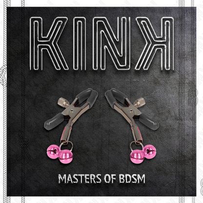KINK - PINK DOUBLE BELL NIPPLE CLAMPS 6 CM