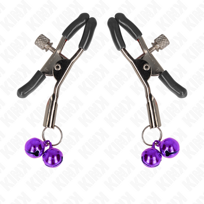 KINK - 6 CM VIOLET DOUBLE BELL NIPPLE CLAMPS