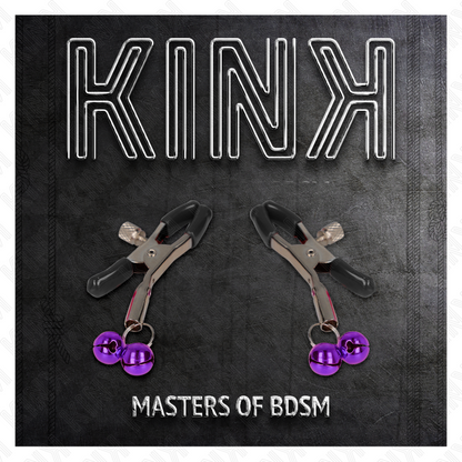 KINK - 6 CM VIOLET DOUBLE BELL NIPPLE CLAMPS