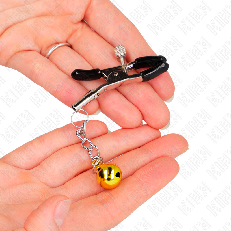 KINK - NIPPLE CLAMPS WITH GOLDEN BELL CHARM 6 CM
