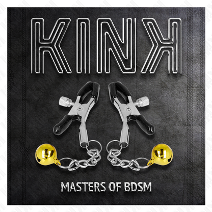 KINK - NIPPLE CLAMPS WITH GOLDEN BELL CHARM 6 CM