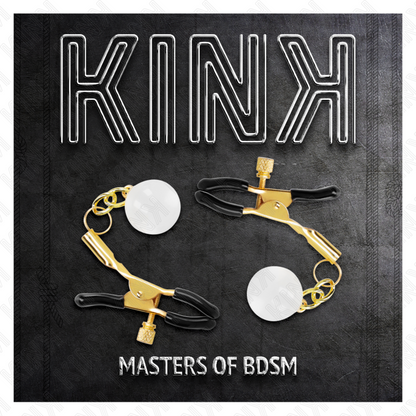 KINK - GOLD NIPPLE CLAMPS WITH GLASS PENDANT 6 CM