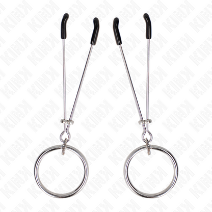 KINK - THIN NIPPLE CLAMPS WITH SILVER RING 7 CM