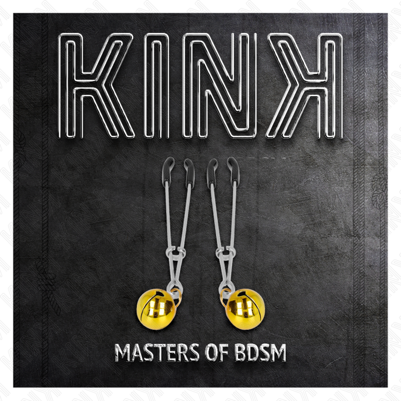 KINK - FINE NIPPLE CLAMPS WITH GOLD BELL 7 CM