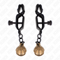KINK - BLACK FLAT NIPPLE CLAMPS WITH BELL 7 CM