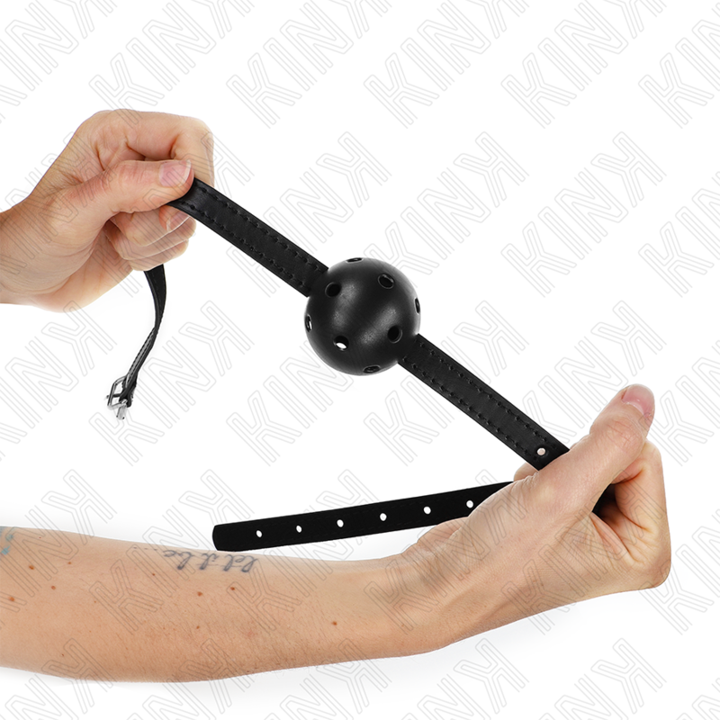 KINK - BALL GAG 4.5 CM BREATHABLE SIMPLICITY BLACK 62 x 1.5 CM