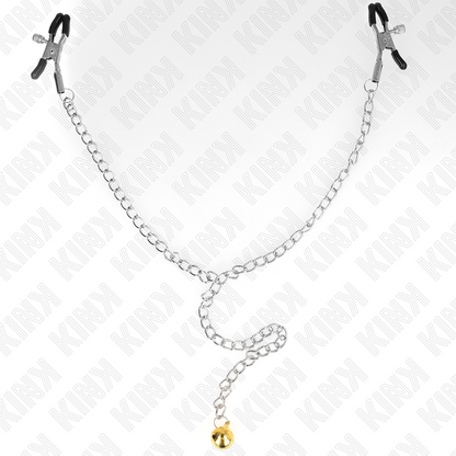 KINK - NIPPLE CLAMPS WITH GOLD BELL AND CHAIN ​​30 CM
