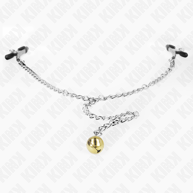 KINK - NIPPLE CLAMPS WITH GOLD BELL AND CHAIN ​​30 CM