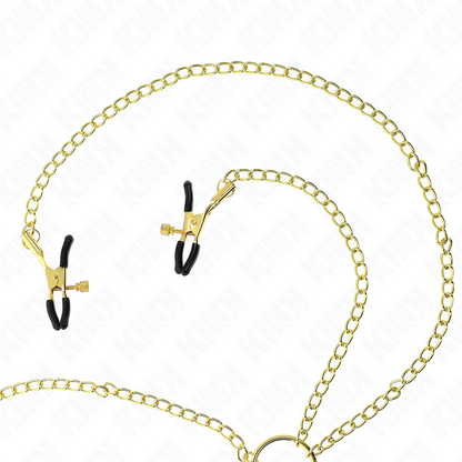 KINK - NIPPLE AND CLITORIS CLAMPS 4 ADJUSTABLE HOOKS GOLD