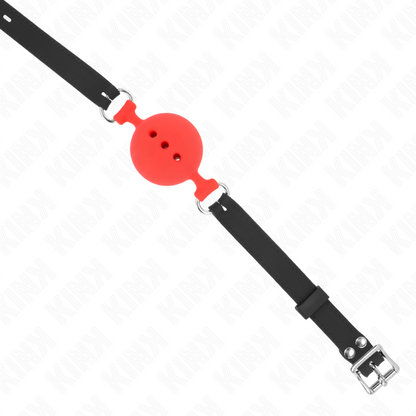KINK - GAG 55 x 2 CM BALL 5 CM FULL SILICONE SIZE L RED ADJUSTABLE 35-51 CM