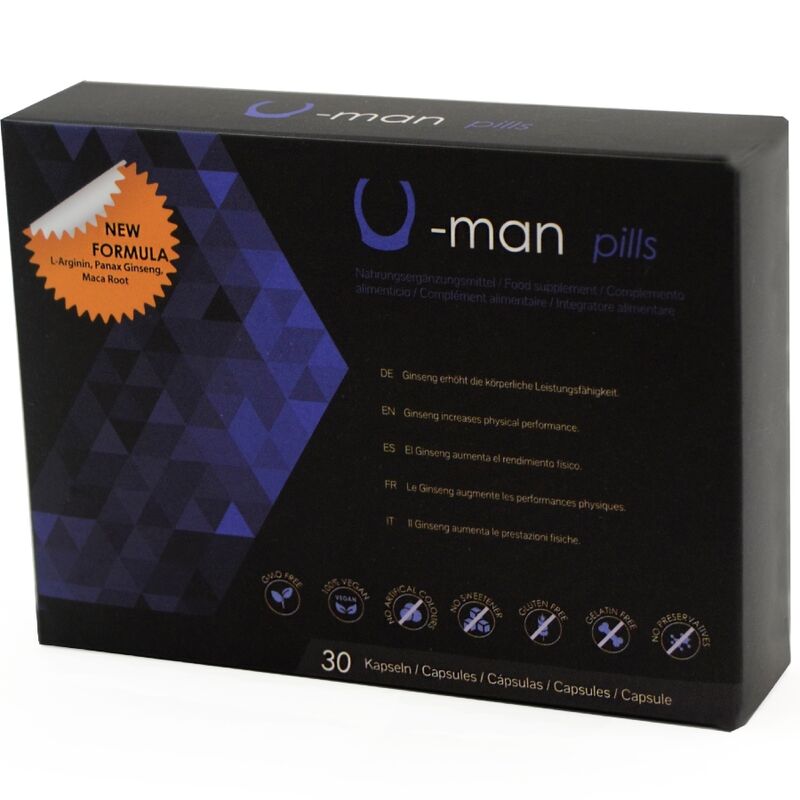 500 COSMETICS - U-MAN PENIS SIZE AND SEXUAL POWER INCREASE - 30 CAPSULES