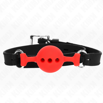 KINK - GAG 55 x 2 CM BALL 4 CM FULL SILICONE SIZE S RED ADJUSTABLE 35-51 CM