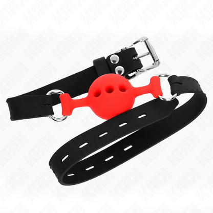 KINK - GAG 55 x 2 CM BALL 4 CM FULL SILICONE SIZE S RED ADJUSTABLE 35-51 CM