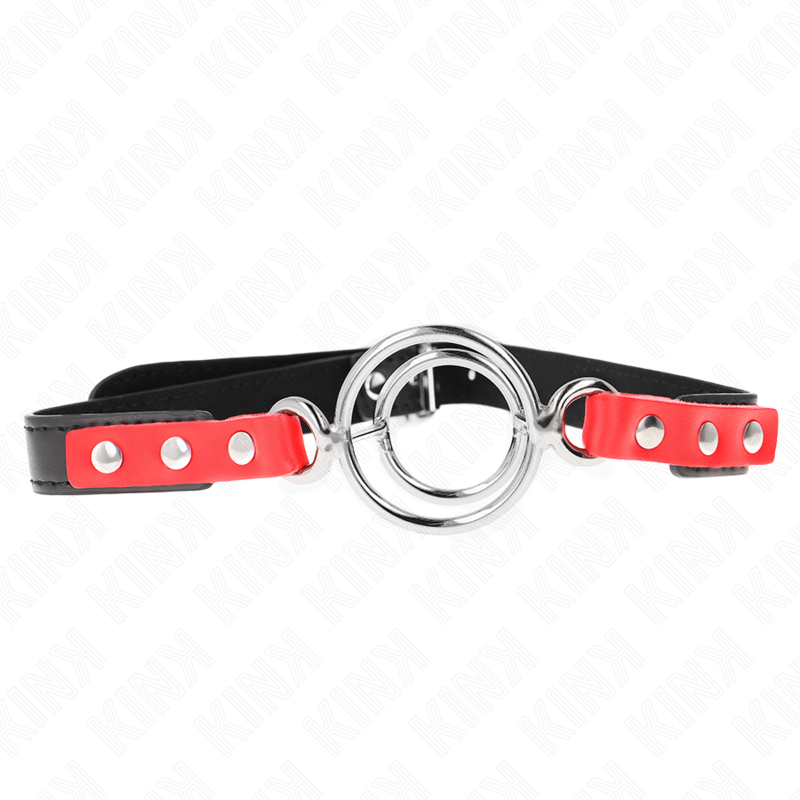 KINK - MULTI-O-RING GAG 4 / 4.8 CM RED ADJUSTABLE 38 X 56 CM