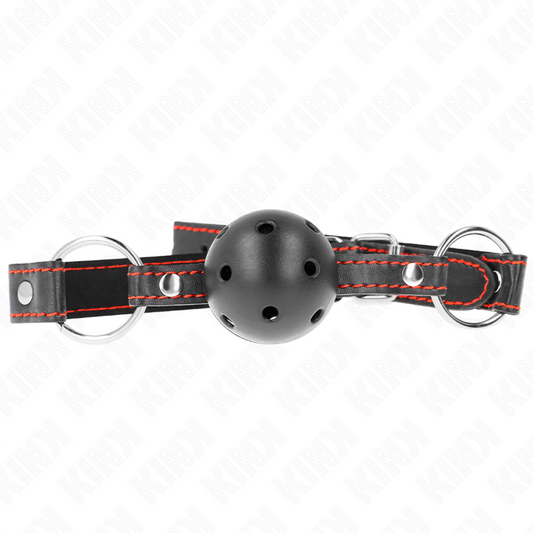 KINK - BALL GAG 4.5 CM BLACK HARD HOLLOW MODEL 2 65 x 2.5 CM