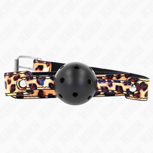 KINK - BALL GAG 4.5 CM BREATHABLE LEOPARD 65 x 2.5 CM