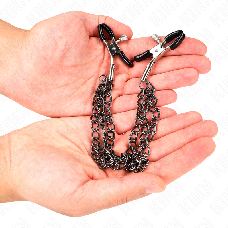 KINK - TRIPLE CHAIN ​​NIPPLE CLAMPS BLACK 20/23/28 CM