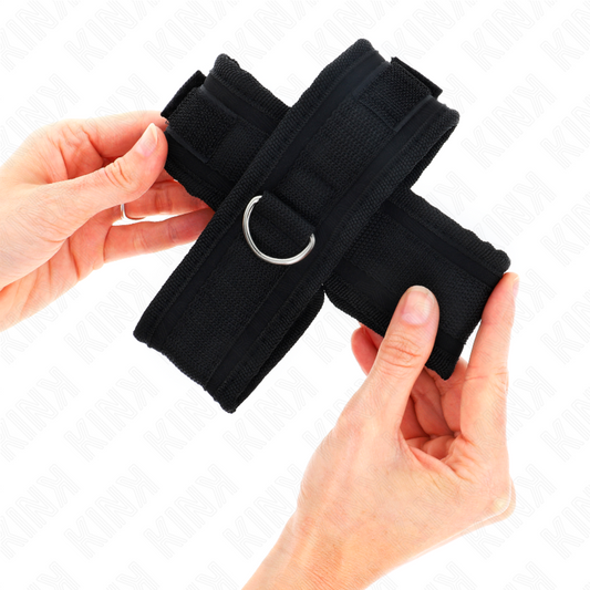 KINK - BLACK CROSSED WRISTBANDS 34 X 5.5 CM