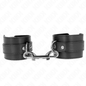 KINK - MUÑEQUERAS SIMPLES CON FILA DE REMACHES Y HEBILLA GRANDE NEGRO AJUSTABLE 17-28 CM X 5 CM