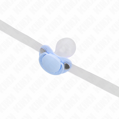 KINK - PACIFIER-SHAPED GAG 5.5 x 4 CM LIGHT BLUE ADJUSTABLE 43-60 CM