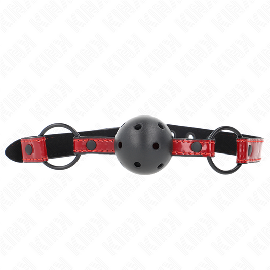 KINK - 4.5 CM SHINY LEATHERETTE BALL GAG 63.5 X 2 CM ADJUSTABLE 41 X 59 CM