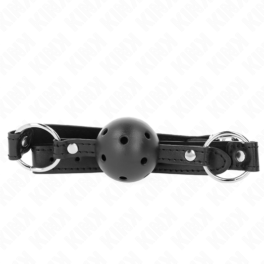 KINK - BALL GAG 4.5 CM BLACK HARD HOLLOW MODEL 1 63.5 X 2 CM