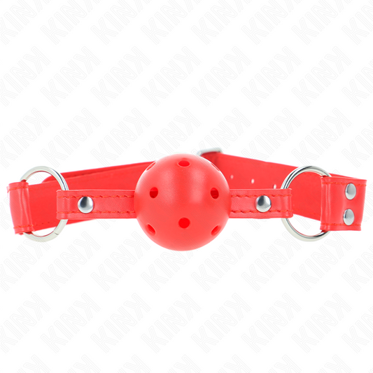 KINK - 4.5 CM HARD HOLLOW RED BALL GAG COMPLETE 62 x 2 CM