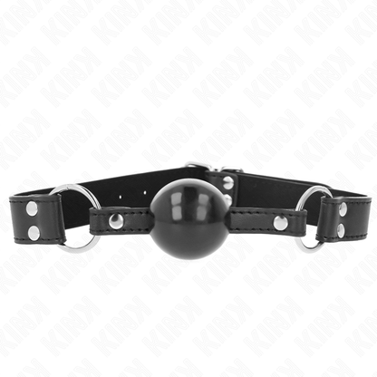 KINK - 4 CM SOFT AND SOLID BALL GAG WITH 62 x 2.5 CM LEATHERETTE STRAP ADJUSTABLE 42-58 CM
