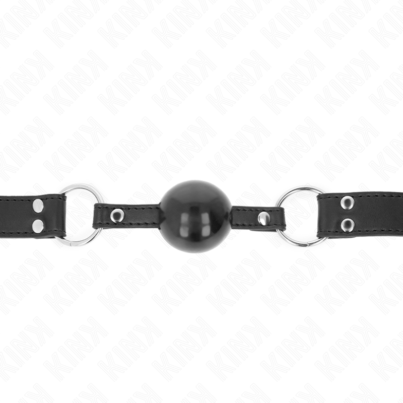 KINK - 4 CM SOFT AND SOLID BALL GAG WITH 62 x 2.5 CM LEATHERETTE STRAP ADJUSTABLE 42-58 CM