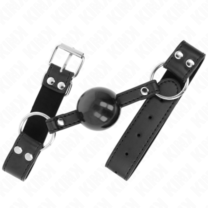 KINK - 4 CM SOFT AND SOLID BALL GAG WITH 62 x 2.5 CM LEATHERETTE STRAP ADJUSTABLE 42-58 CM