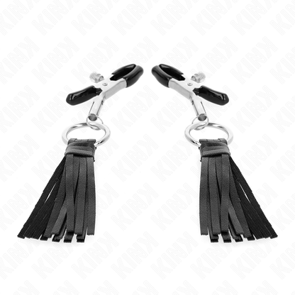 KINK - 6 CM LEATHERETTE TASSEL NIPPLE CLAMPS