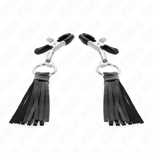 KINK - 6 CM LEATHERETTE TASSEL NIPPLE CLAMPS
